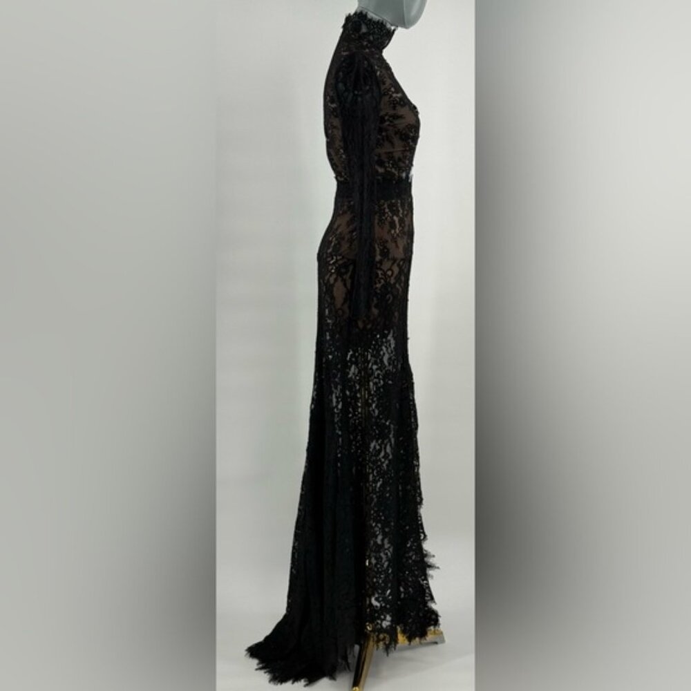 🆕 BRONX & BANCO 🧿 NWOT Eleanor Black Lace Cut Out Gown, Sz XS US 2 - Picture 6 of 16